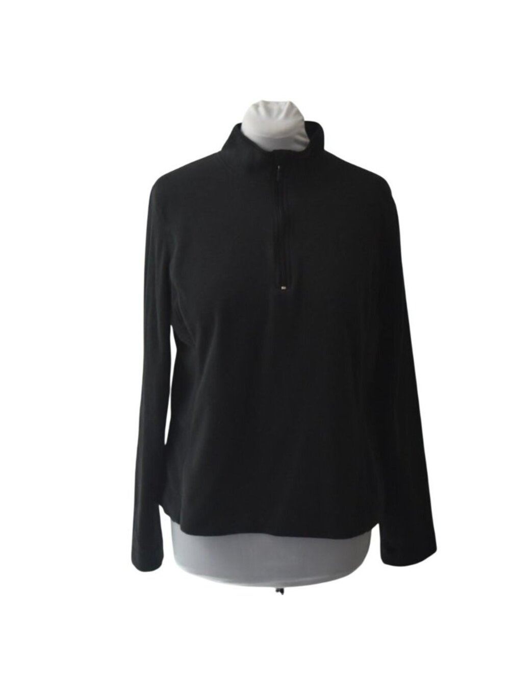Danskin Now Womens XXL Black Fleece Quarter Zip Pullover Long Sleeve Top Warm